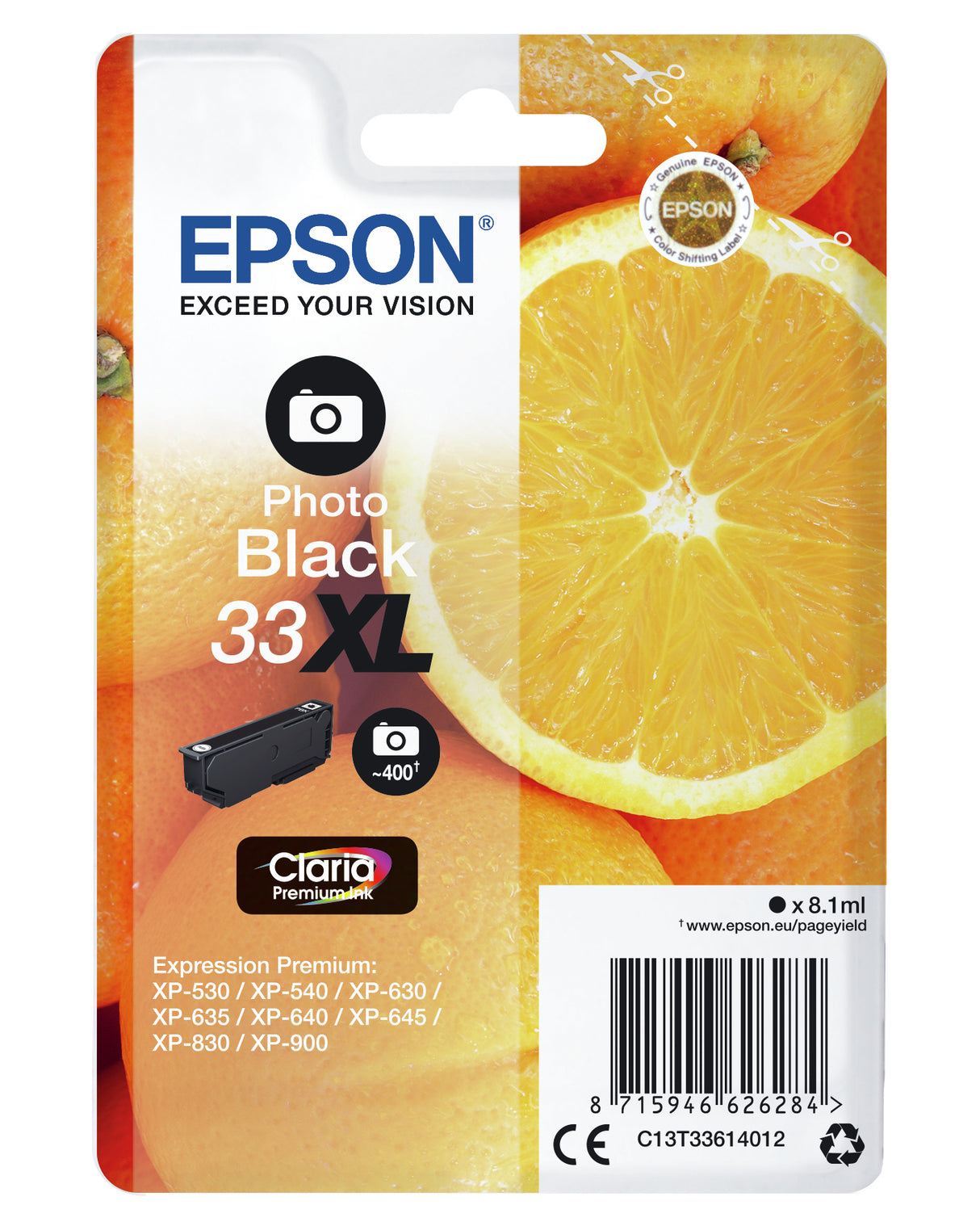Epson Oranges Cartuccia Nero foto T33XL Claria Premium