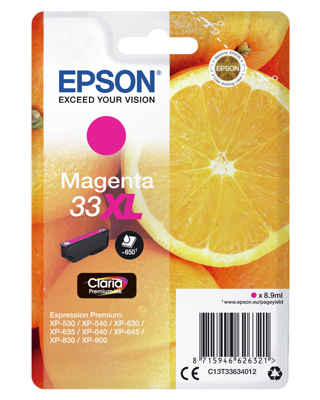 Epson Oranges Cartuccia Magenta T33XL Claria Premium