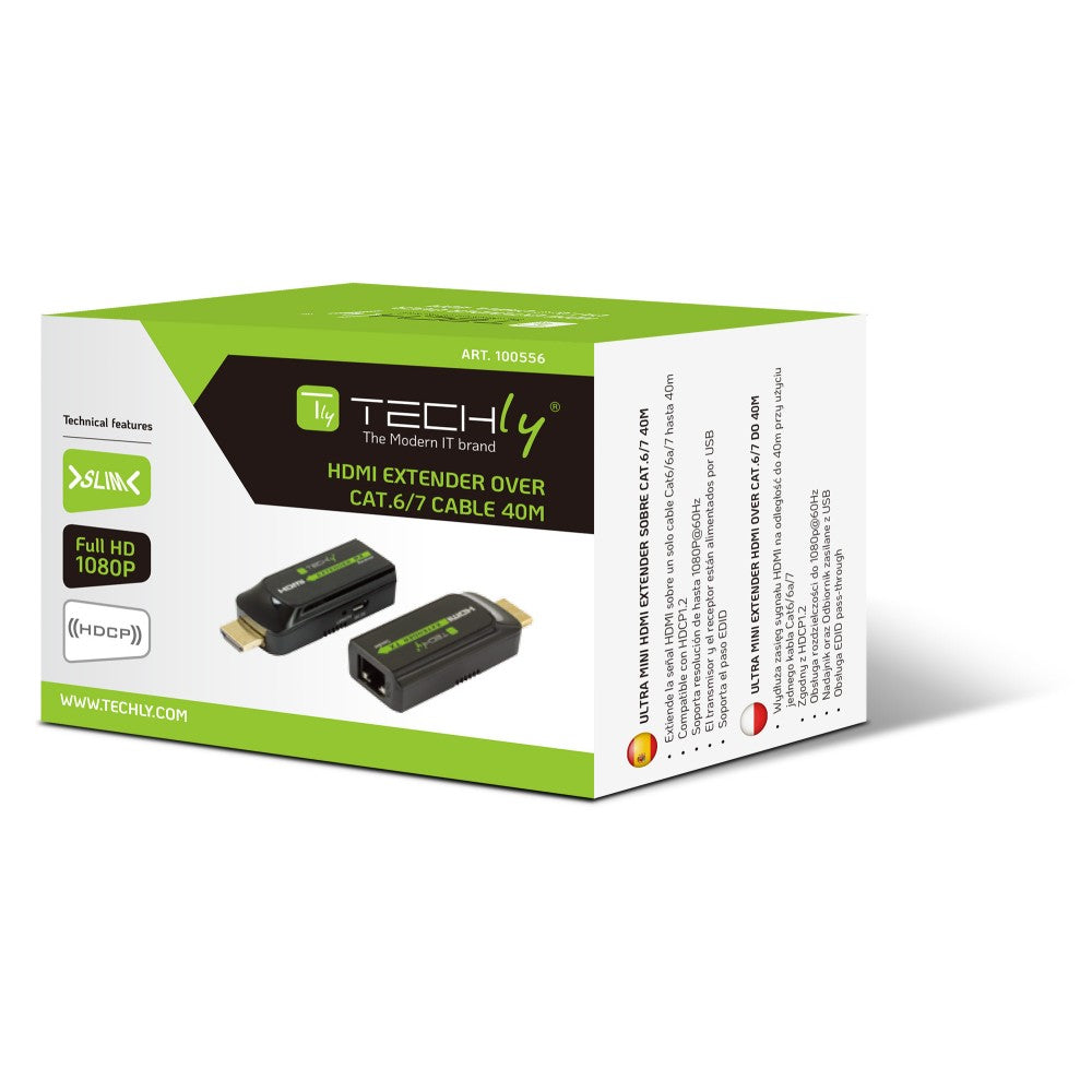 Techly IDATA EXT-E70S moltiplicatore AV Trasmettitore e ricevitore AV Nero