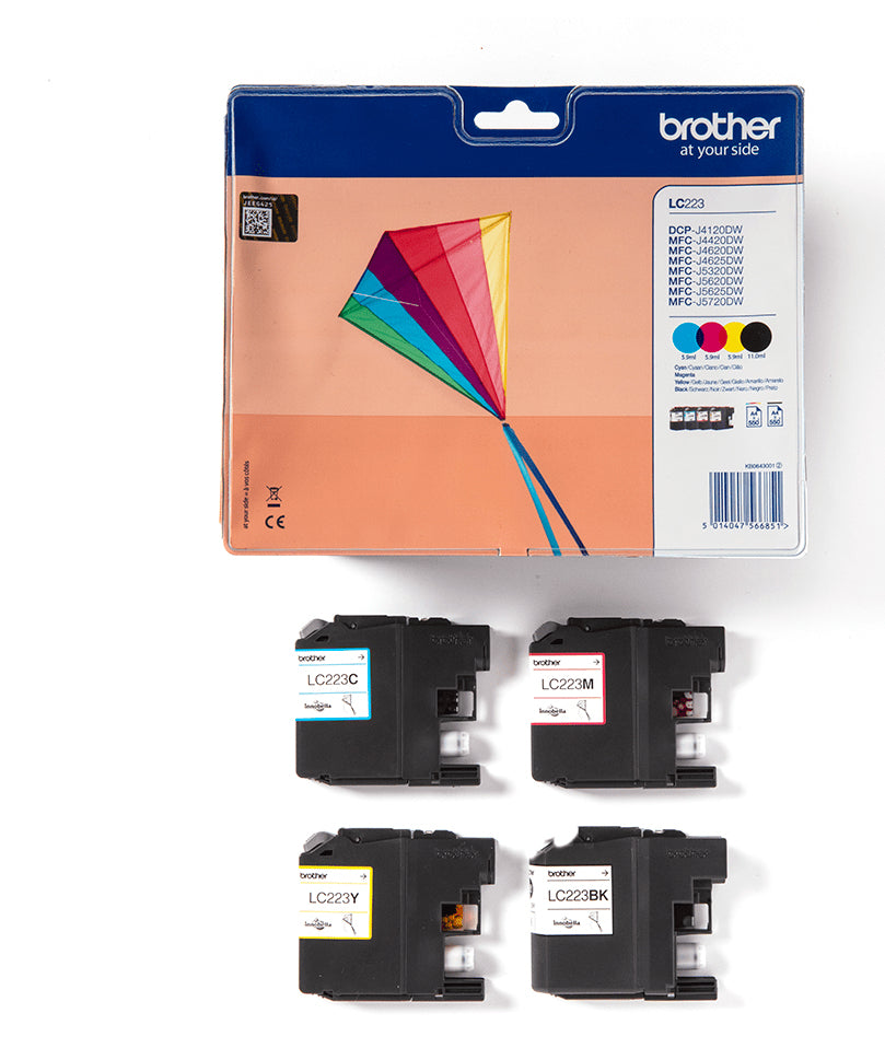 Brother LC-223VALBP cartuccia d'inchiostro 4 pz Originale Nero, Ciano, Magenta, Giallo
