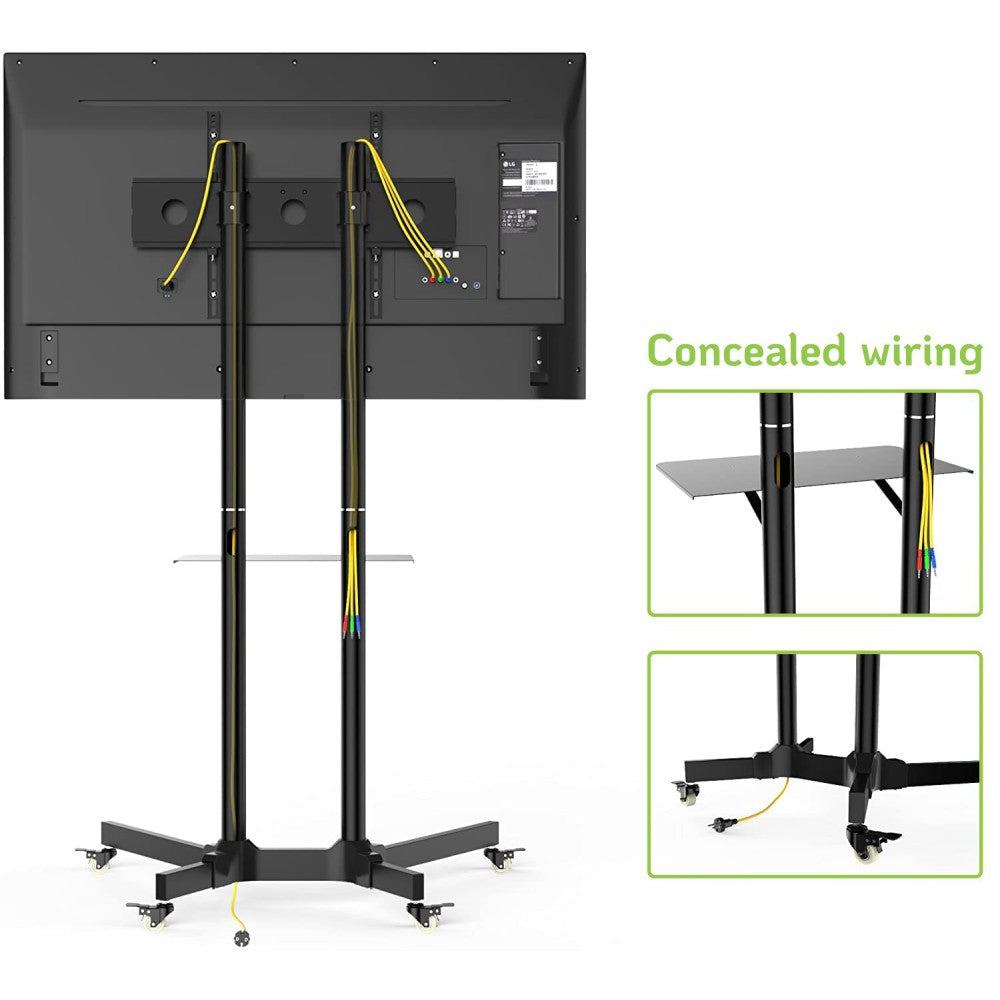 Techly Supporto a Pavimento con Mensola Trolley TV LCD/LED/Plasma 30-65" (ICA-TR6)