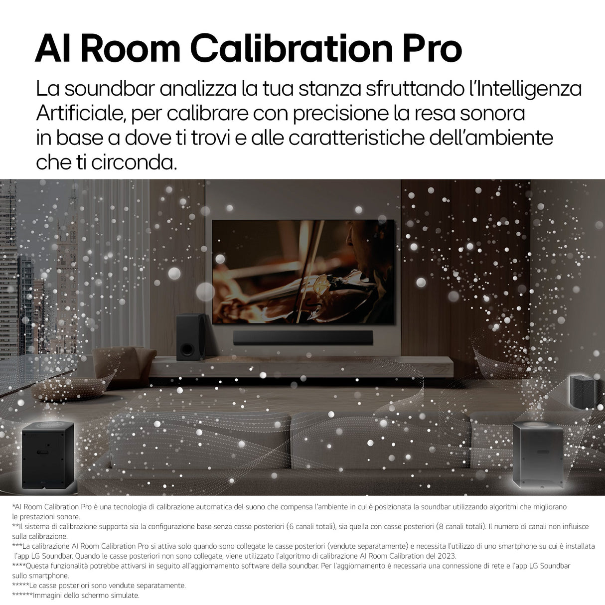LG Soundbar SG10TY, 420W su 3.1 canali, Dolby Atmos, Wi-Fi, Design a filo muro