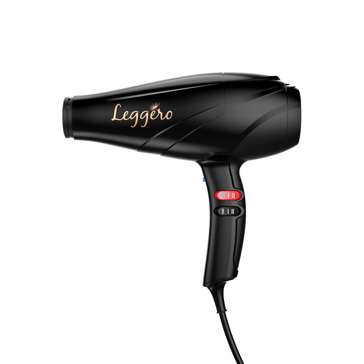 GA.MA Phon Leggero Gama, Made in Italy, Ultraleggero, Ergonomico, 2400W, Motore AC a Lunga Durata, 6 COmbinazioni di Temperatura e Velocità, Pulsante Aria Fredda, Include una Bocchetta 9mm, cavo lungo 3m