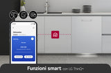 LG QuadWash DB243TX Lavastoviglie a scomparsa totale Serie 2, Classe D, 14 coperti, EasyRack+, Wi-Fi, Noble Steel