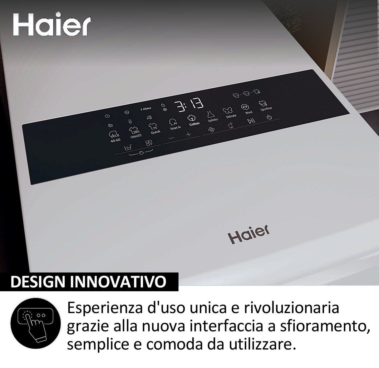 Haier HW90-BPD13386U-S LAVATRICE CARICA ALTO, AUTODOSE, Caricamento dall'alto, 9 kg, 62 cm, Classe A