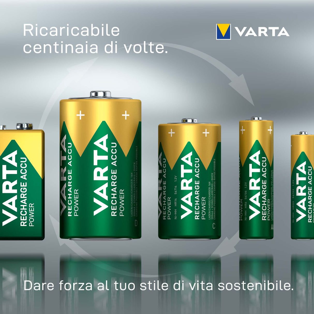 Varta Recharge Accu Power AA 2600 mAh Blister da 4 (Batteria NiMH Accu Precaricata, Mignon, batteria ricaricabile, pronta all'uso)