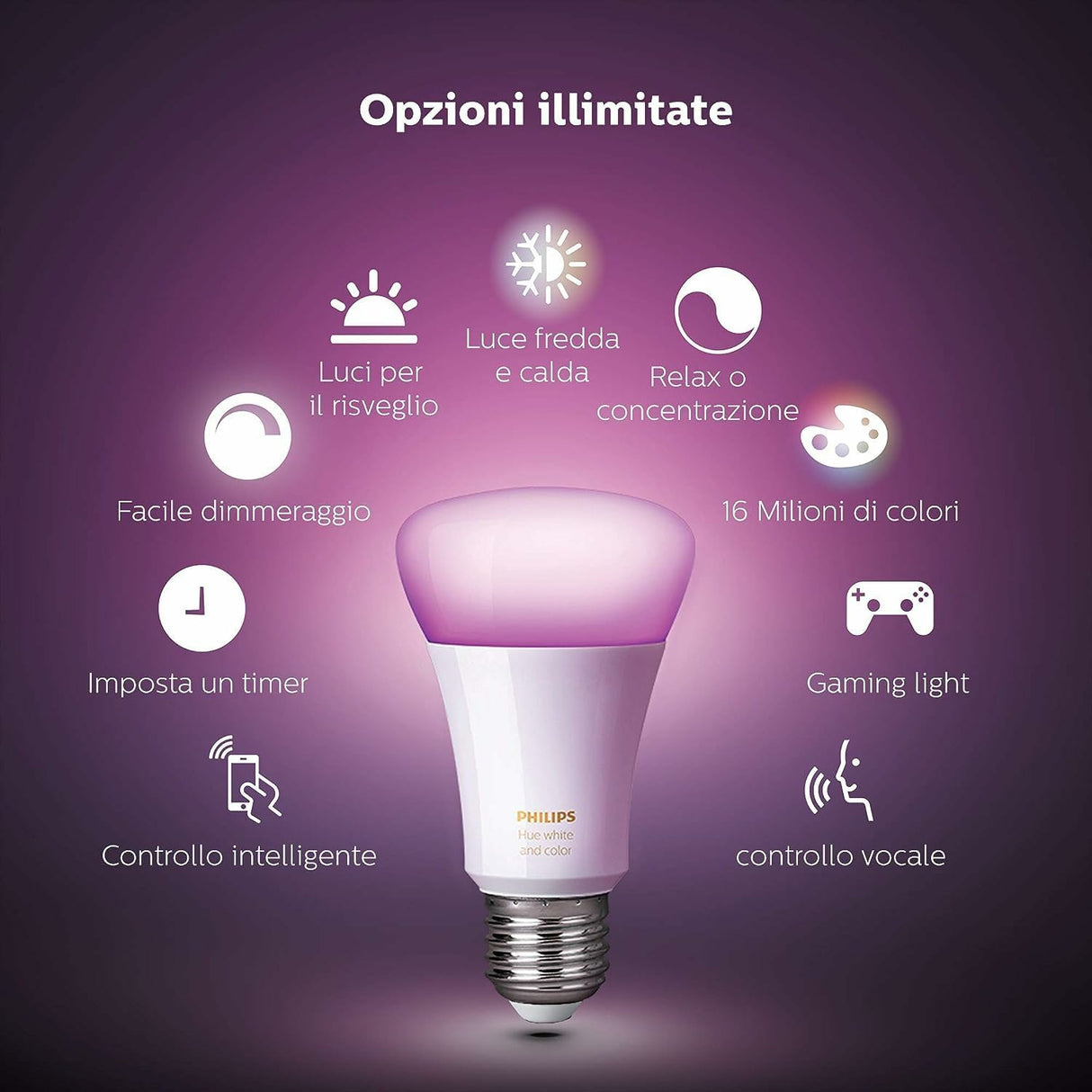 Philips Hue White and Color ambiance Lampadina Smart E27 100 W