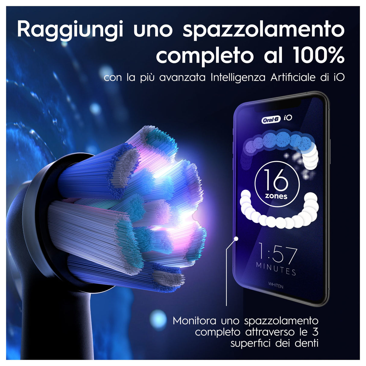 Oral-B iO Spazzolino Elettrico Ricaricabile 10 Bianco,1 Testina, 1 Custodia Da Viaggio ricaricabile, 1 Caricatore Sense