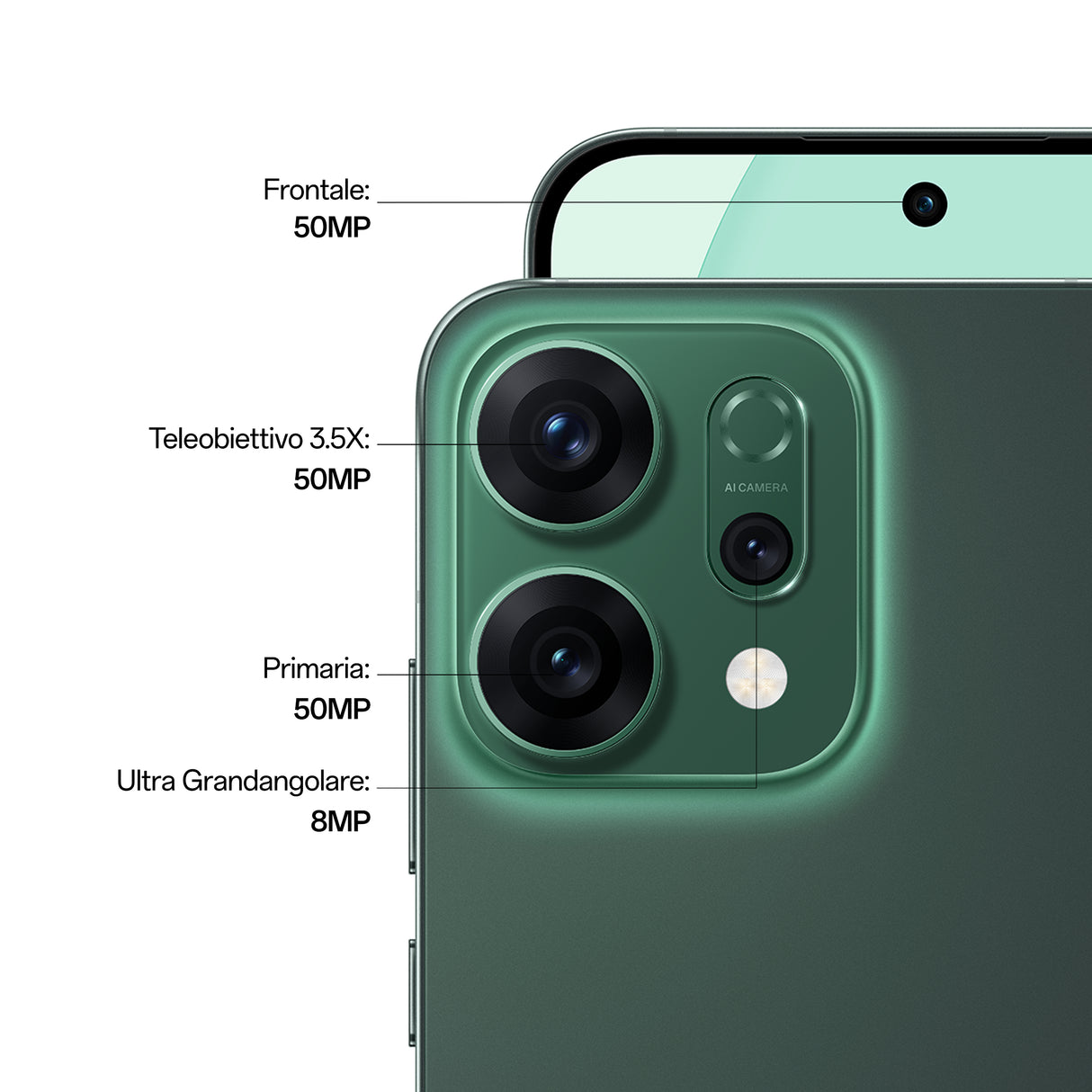 Oppo Reno14 Smartphone Luminous Green