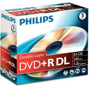 Philips 8710895992114 DVD vergine 8,5 GB DVD+R DL 5 pz