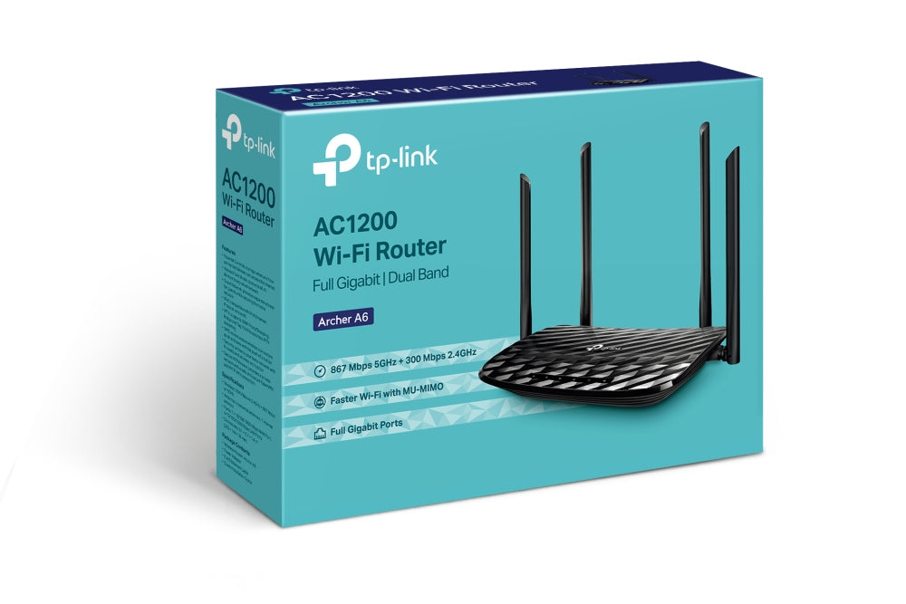 TP-Link AC1200 router wireless Gigabit Ethernet Dual-band (2.4 GHz/5 GHz) Nero