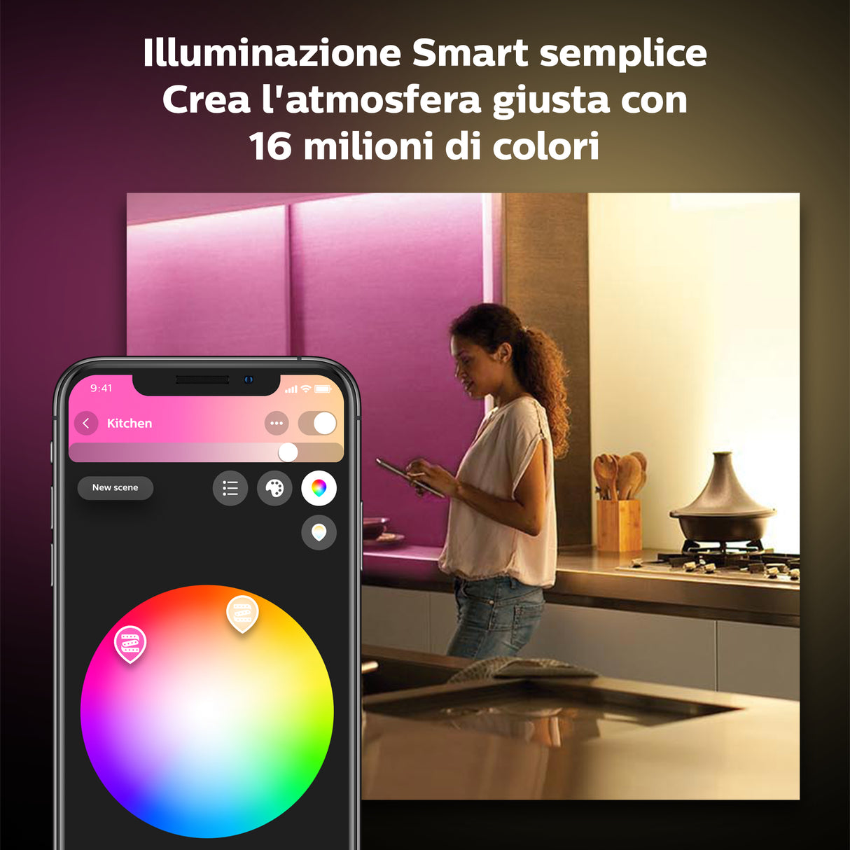 Philips Hue White and Color ambiance Lightstrip Plus V4 Striscia 2 m estensibile