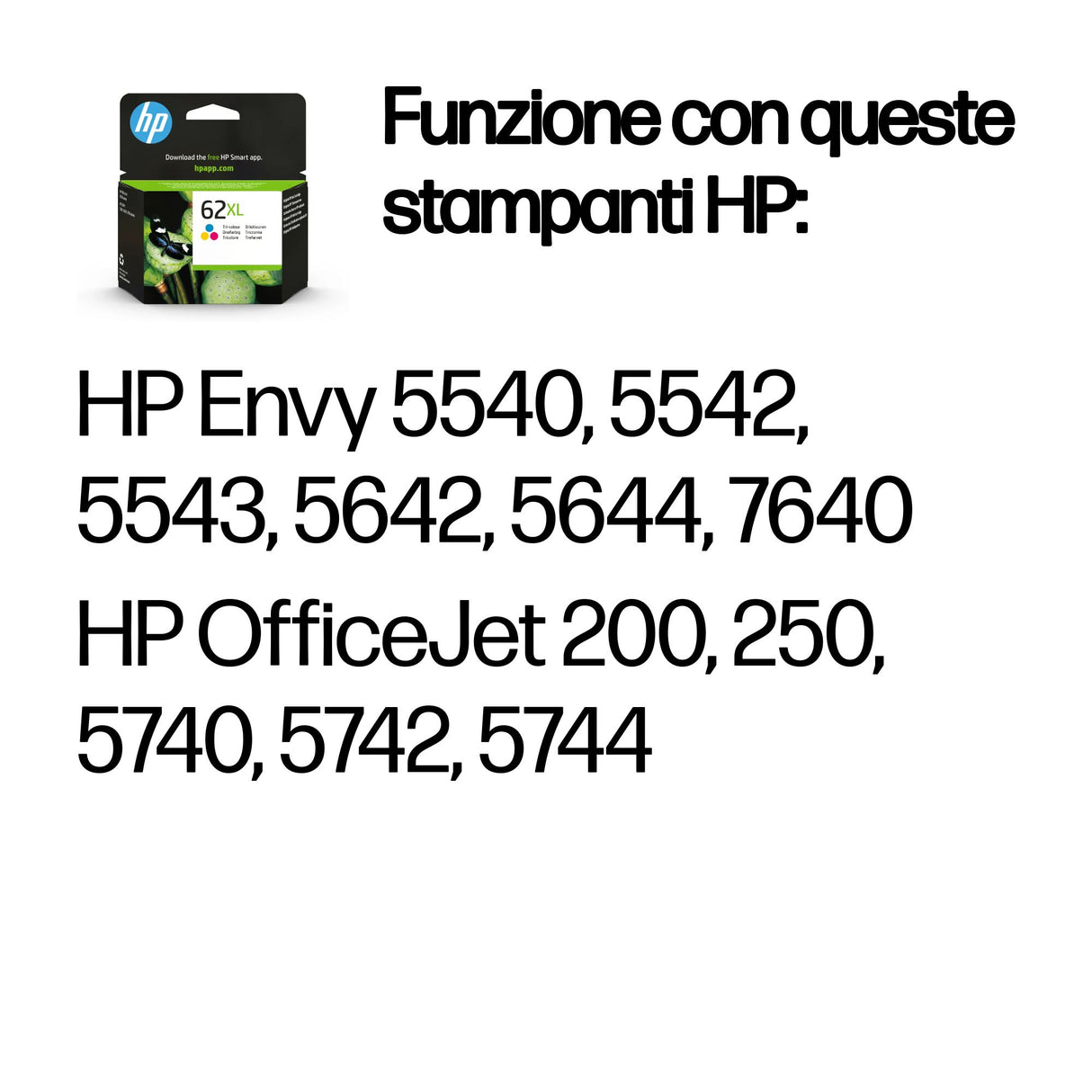 HP Cartuccia originale inchiostro tricromia ad alta capacità 62XL