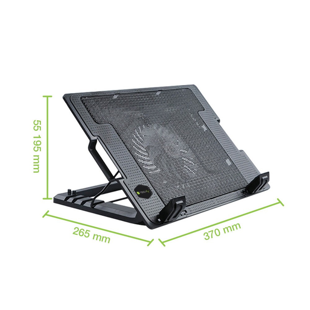 Techly Supporto per notebook fino a 17.3" con sistema di raffreddamento