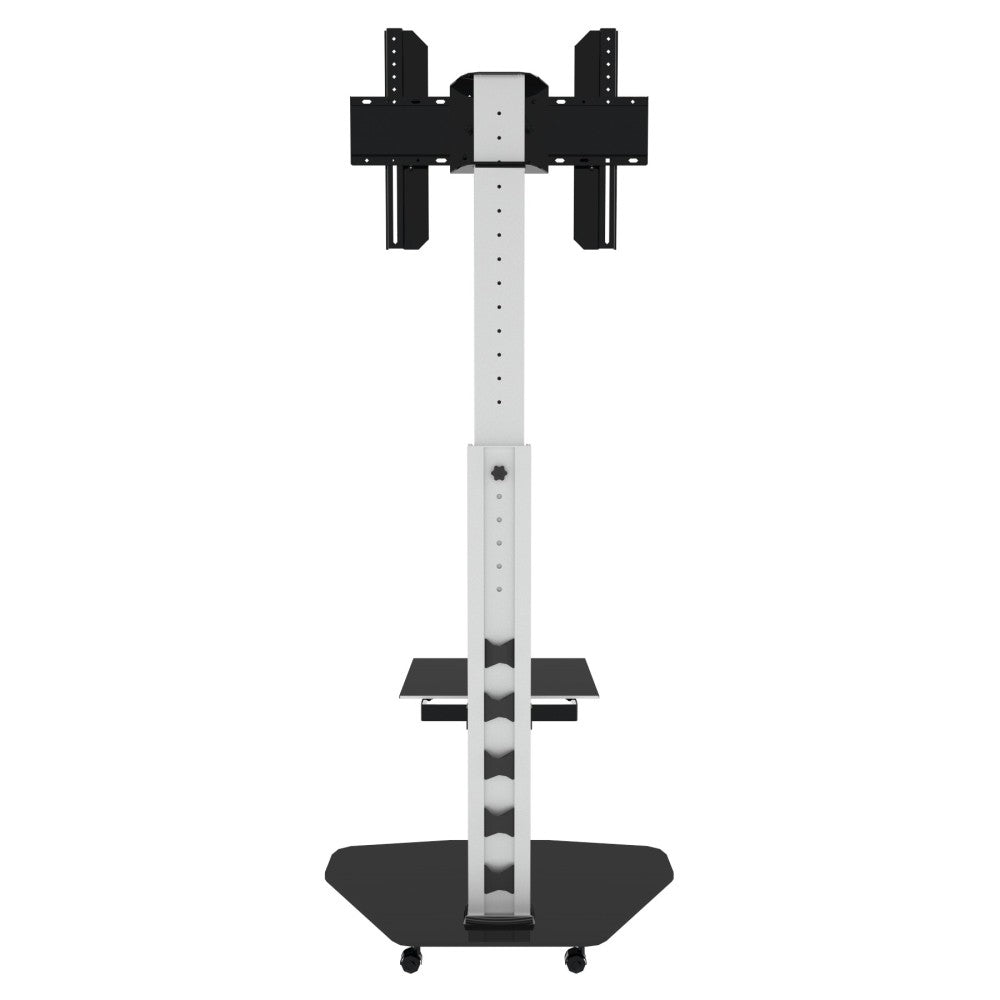 Techly Supporto a Pavimento con Mensola Trolley TV LCD/LED/Plasma 37-70" Bianco