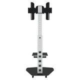 Techly Supporto a Pavimento con Mensola Trolley TV LCD/LED/Plasma 37-70" Bianco