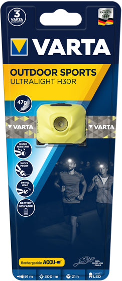 Varta OUTDOOR SPORTS ULTRALIGHT H30R Lime Torcia a fascia LED