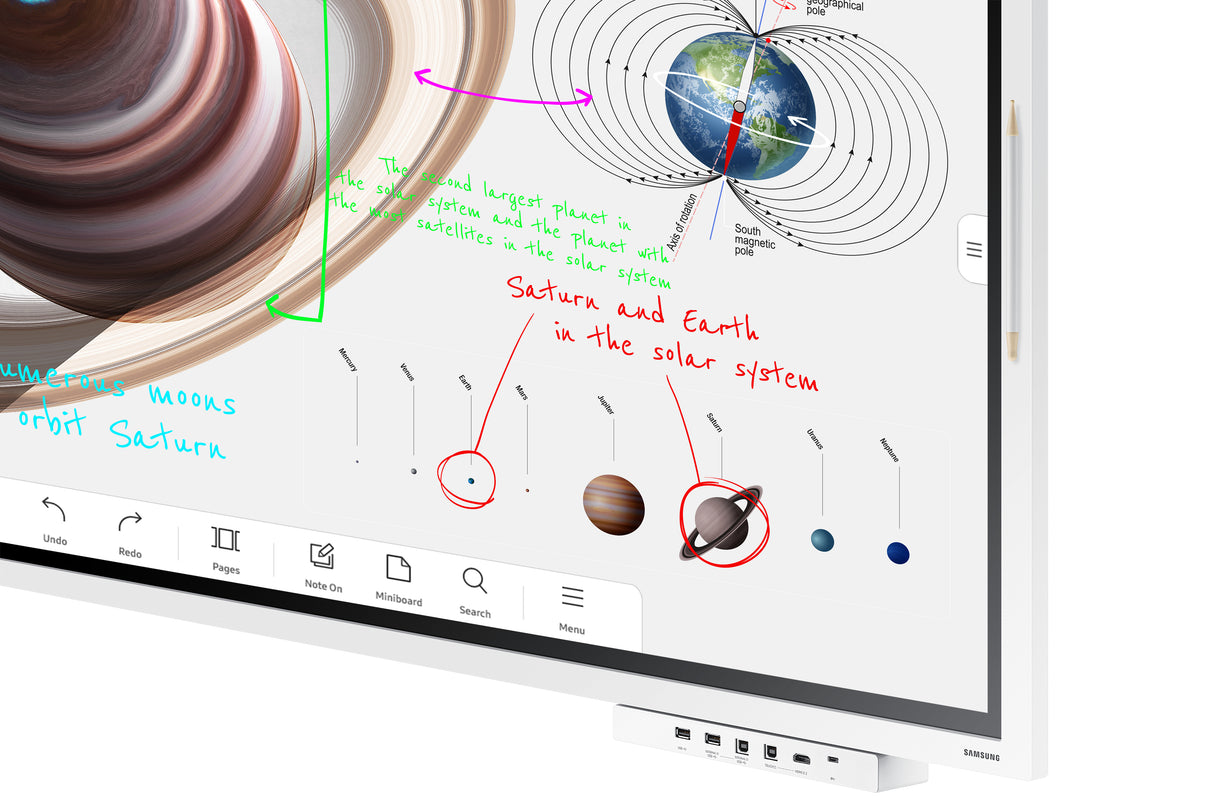 Samsung WM65B lavagna interattiva 165,1 cm (65") 3840 x 2160 Pixel Touch screen Grigio, Bianco