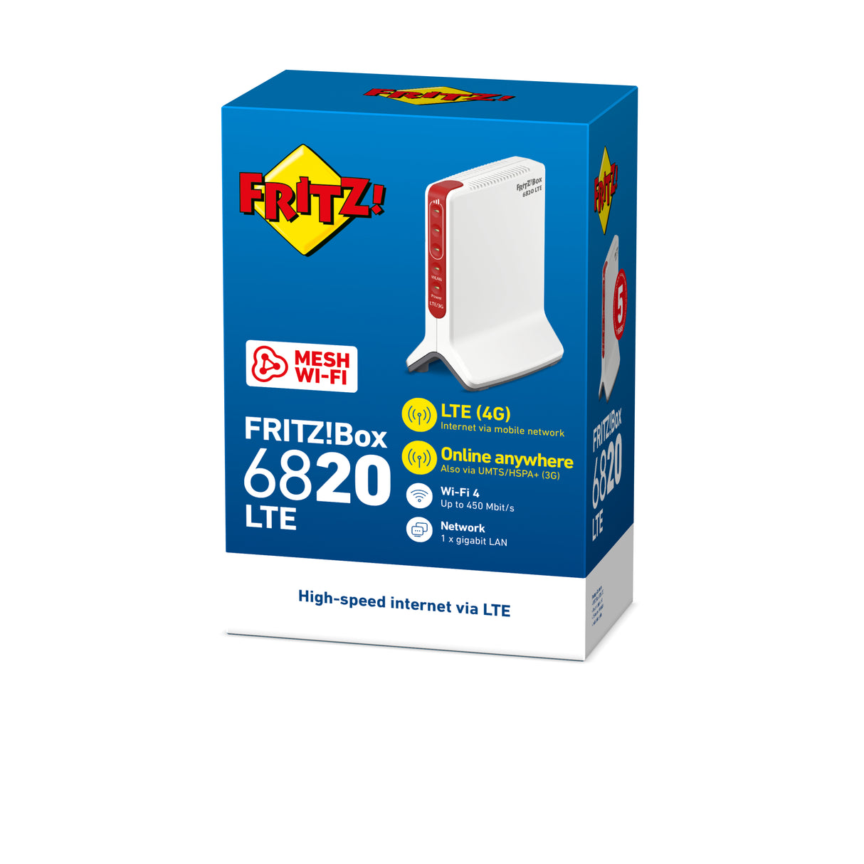 FRITZ!Box 6820 LTE (v3) INT router wireless Gigabit Ethernet Banda singola (2.4 GHz) 4G Rosso, Bianco