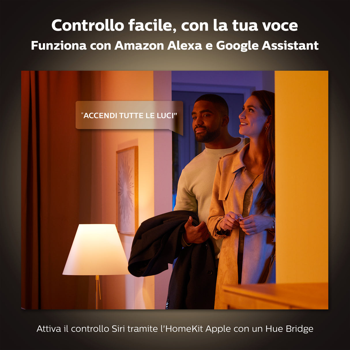 Philips Hue White and Color ambiance IRIS Lampada Smart da Tavolo Nera