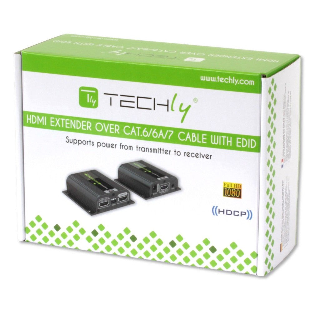 Techly IDATA EXT-E70POED moltiplicatore AV Trasmettitore e ricevitore AV Nero