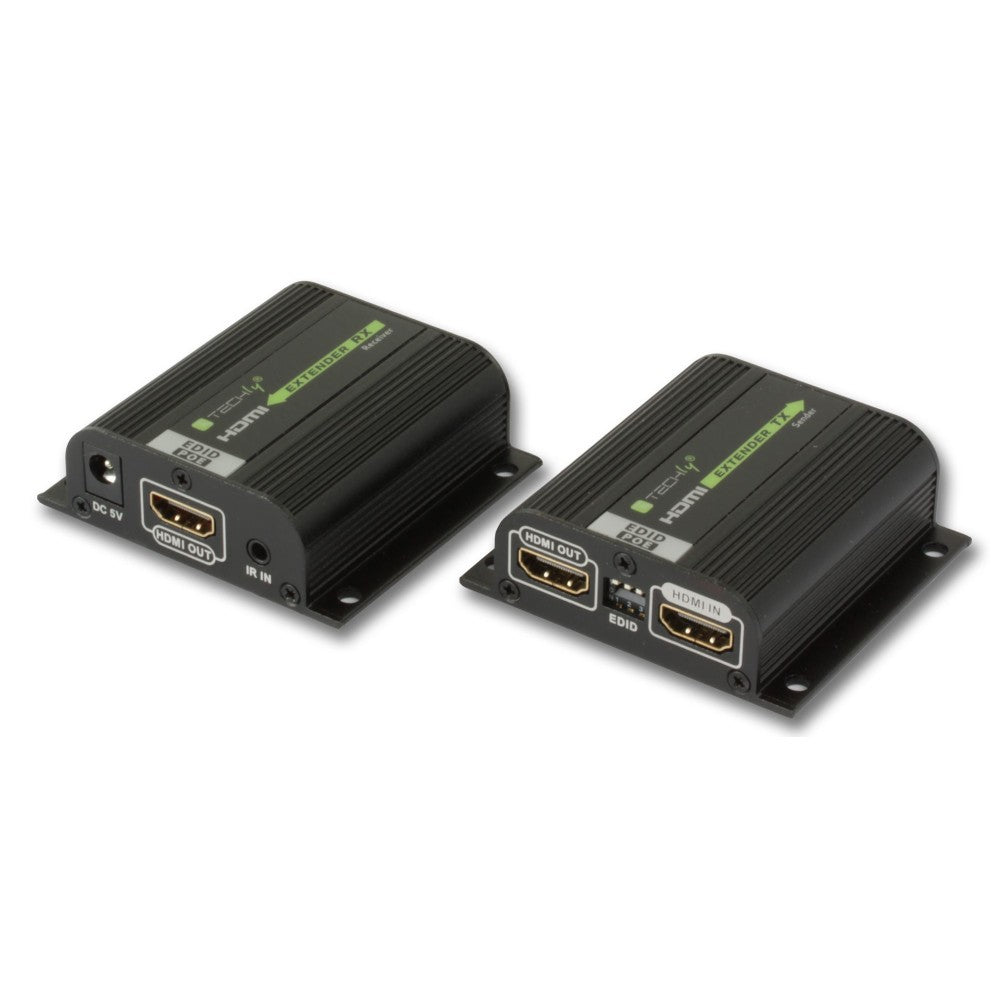Techly IDATA EXT-E70POED moltiplicatore AV Trasmettitore e ricevitore AV Nero