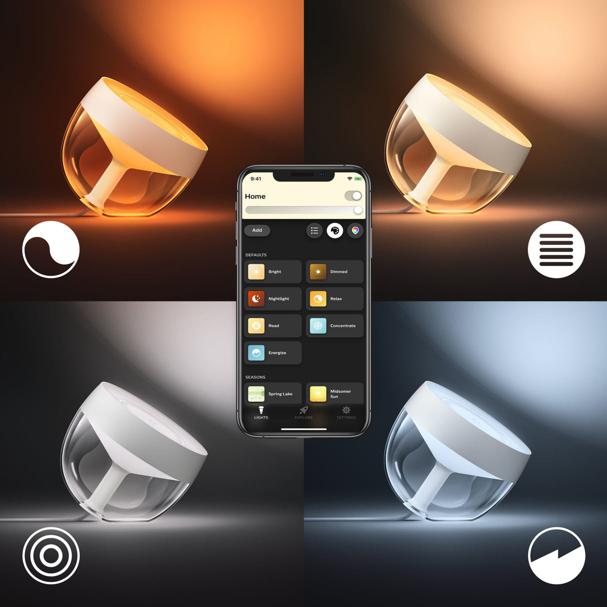 Philips Hue White and Color ambiance IRIS Lampada Smart da Tavolo Nera
