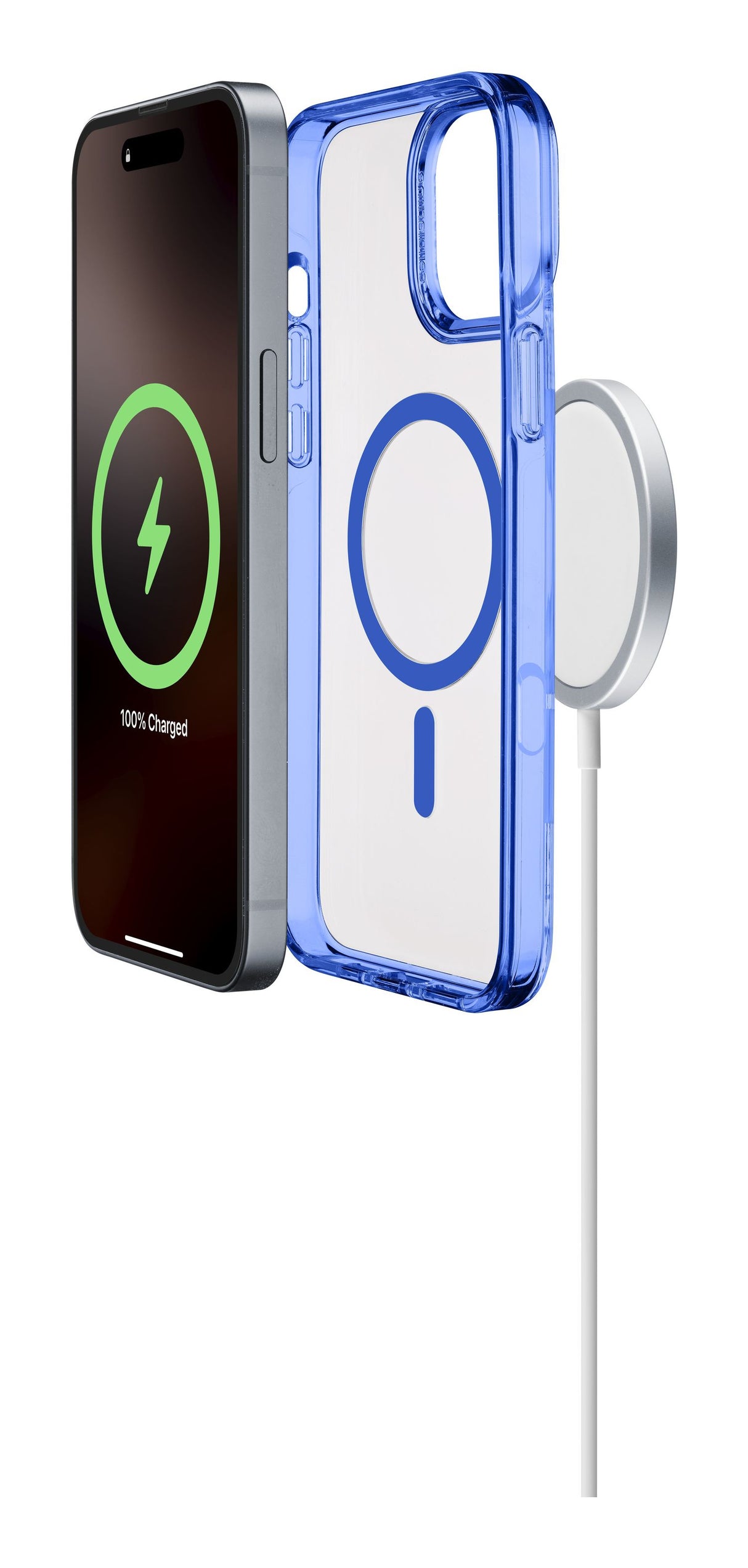 Cellularline Iconic Mag - iPhone 16 Pro Custodia trasparente con bordi colorati compatibile con ecosistema Magsafe