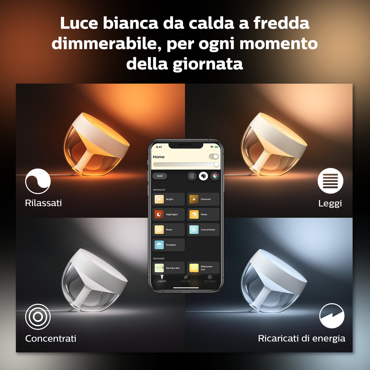 Philips Hue White and Color ambiance IRIS Lampada Smart da Tavolo Nera