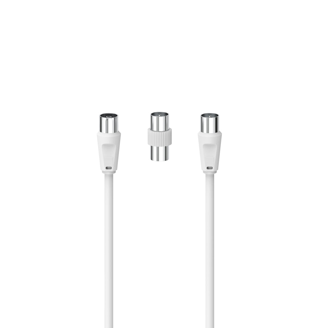 Hama Cavo antenna M/F con adattatore M/M, 3 metri, 75 dB, bianco