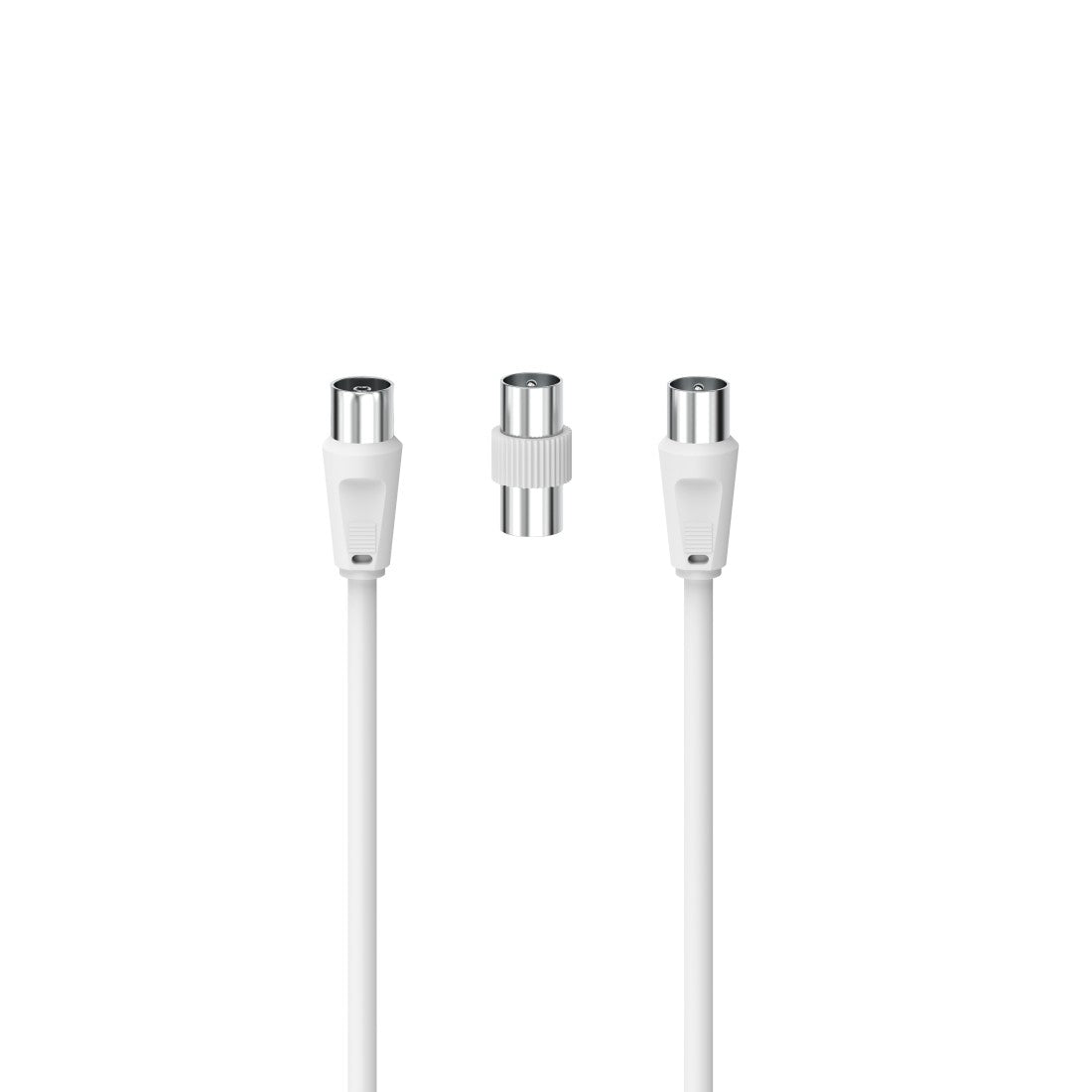 Hama Cavo antenna M/F con adattatore M/M, 1,5 metri, 75 dB, bianco