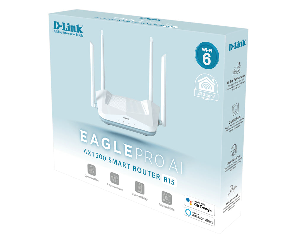 D-Link R15 router wireless Gigabit Ethernet Dual-band (2.4 GHz/5 GHz) Bianco