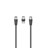 Hama Cavo antenna M/F con adattatore M/M, 1,5 metri, 75 dB, nero