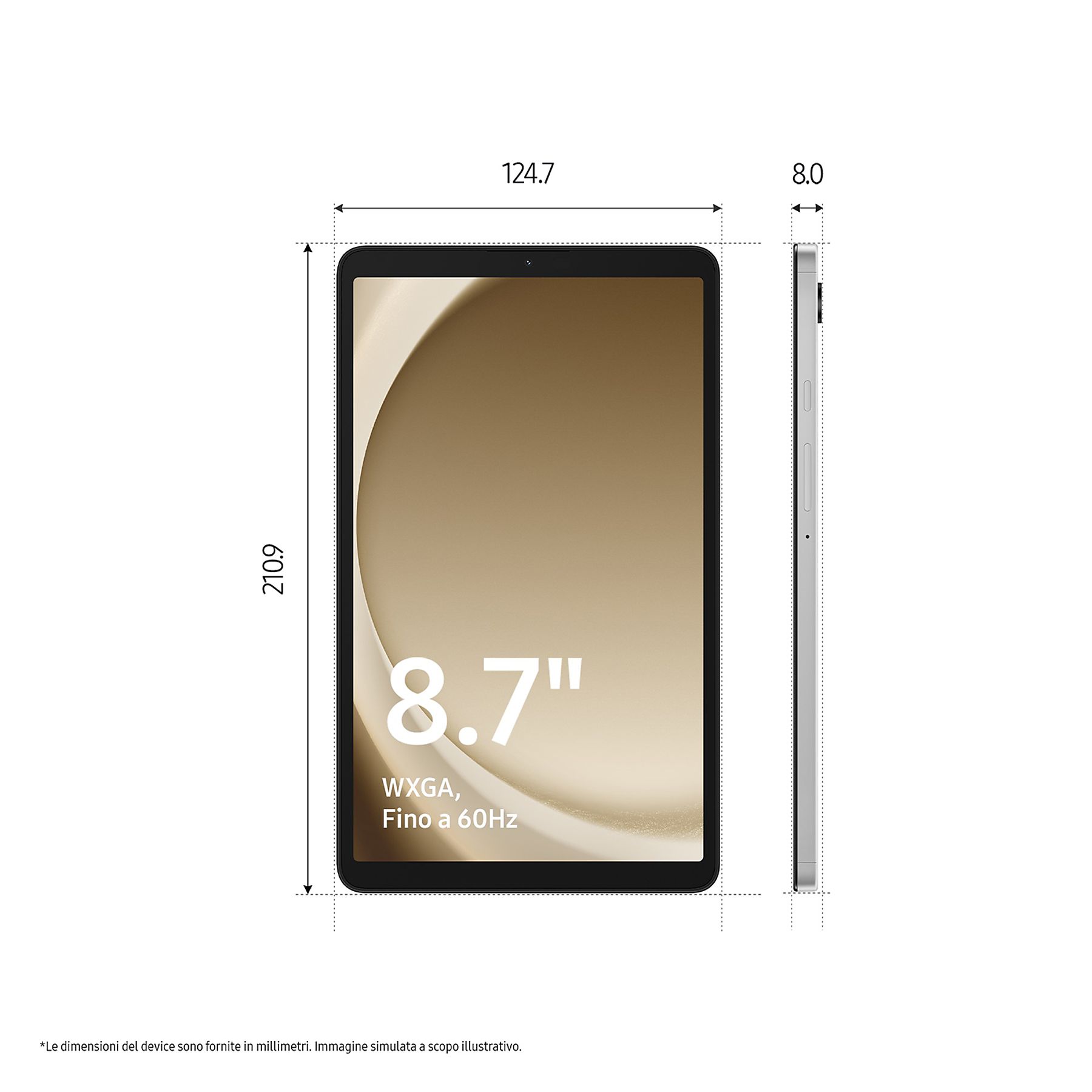 Tablet SAMSUNG Galaxy Tab A9 8.7 pollici 64GB RAM 4GB Wi-Fi Graphite SM-X110NZAAEUE