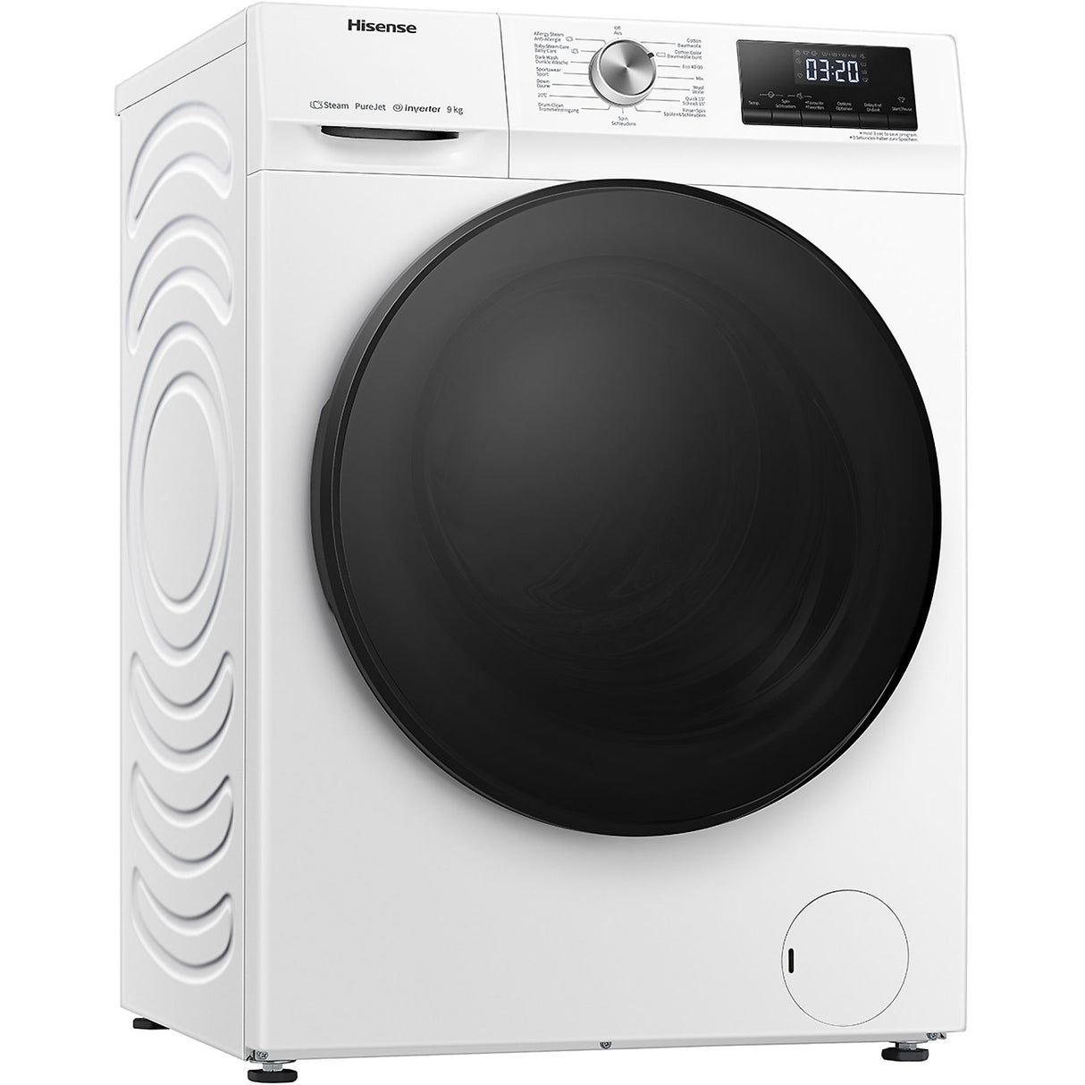 Hisense Lavatrice WFQA9014EVJM 9KG, Centrifuga 1400 giri, Classe A, Inverter, Vapore