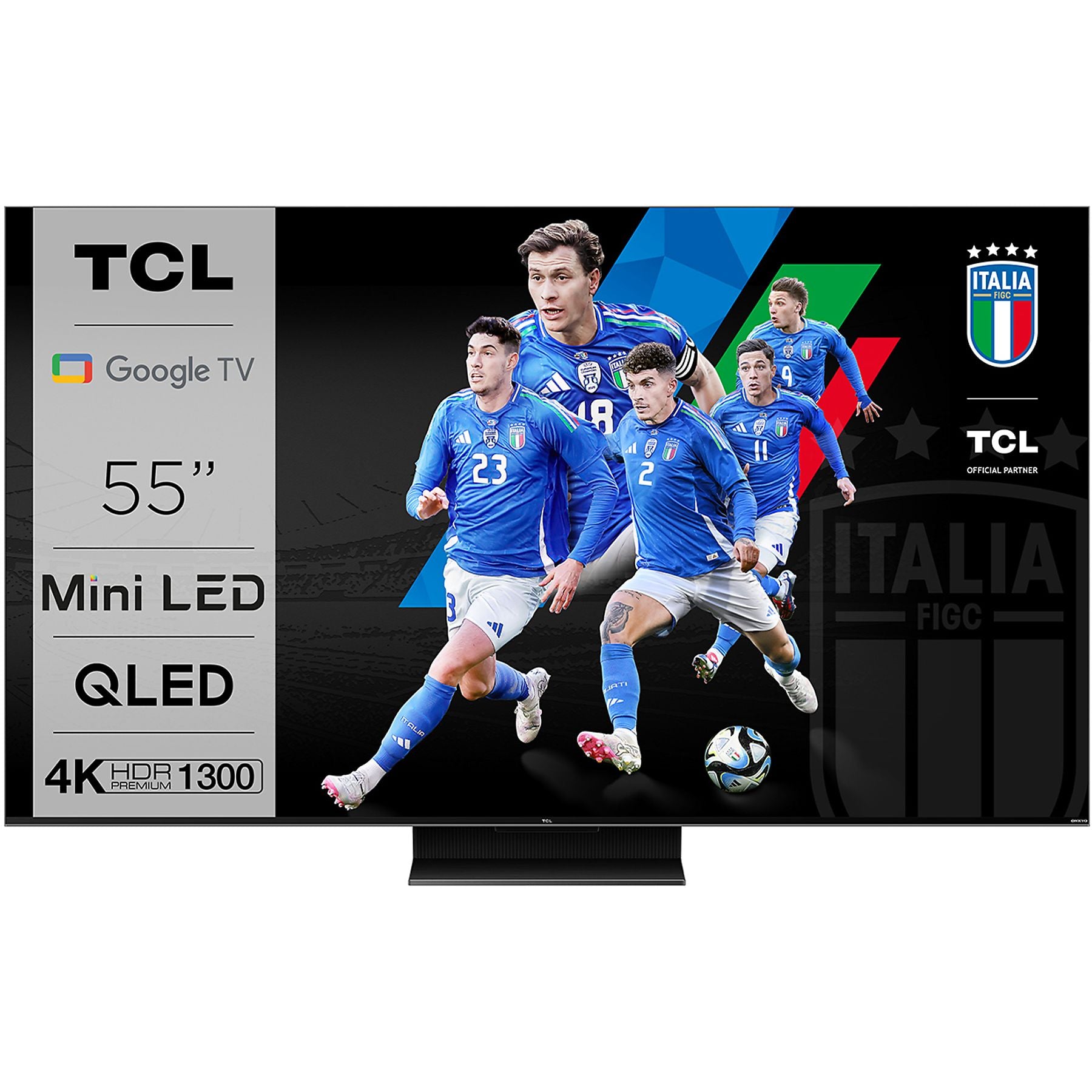 TCL 55C805 Mini LED, QLED, Smart TV 55 pollici, 144Hz, 4K HDR 1300, Android TV, Dolby Atmos, Dolby Vision, Alexa e Google Assistant, Apple AirPlay, QD-Mini LED