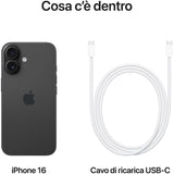 Apple iPhone 16 128GB, 6.1", Nero, 5G, Wi-Fi 7, Controllo fotocamera, chip A18, tanta autonomia in più