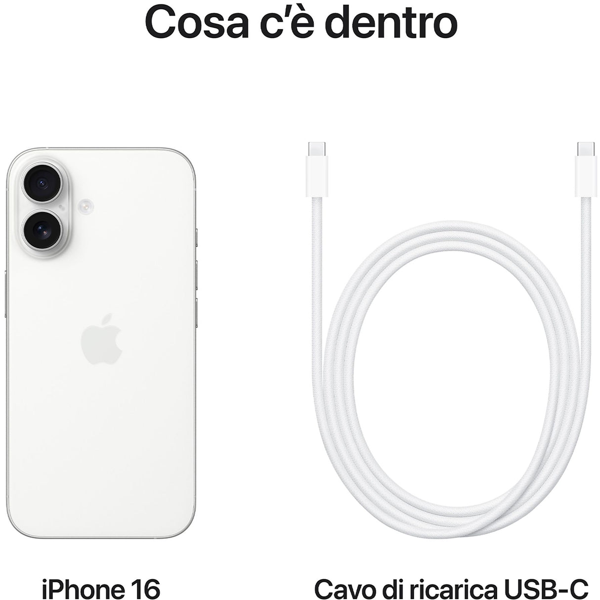 Apple iPhone 16 512GB, 6.1", Bianco, 5G, Wi-Fi 7, Controllo fotocamera, chip A18, tanta autonomia in più