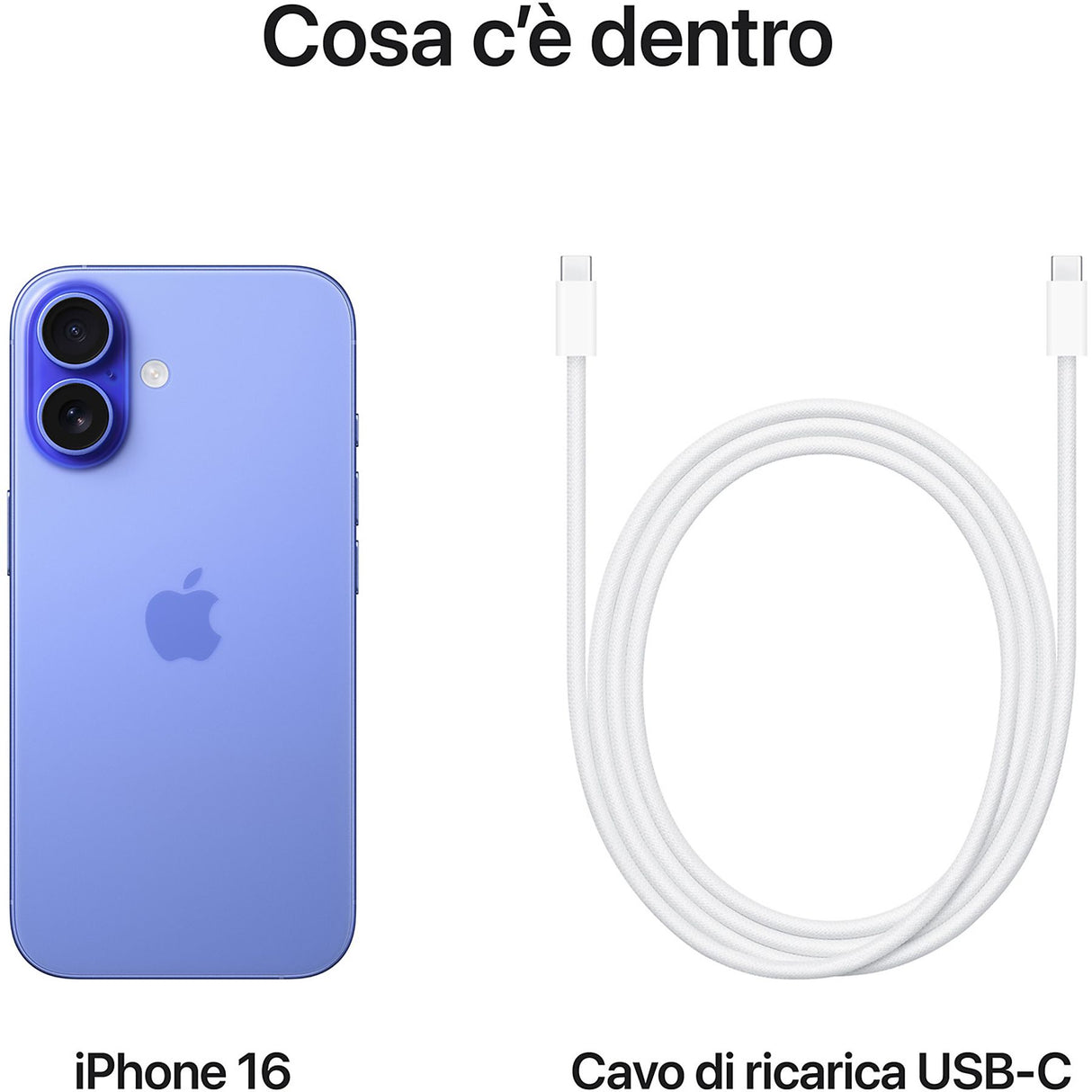 Apple iPhone 16 512GB, 6.1", Blu oltremare, 5G, Wi-Fi 7, Controllo fotocamera, chip A18, tanta autonomia in più