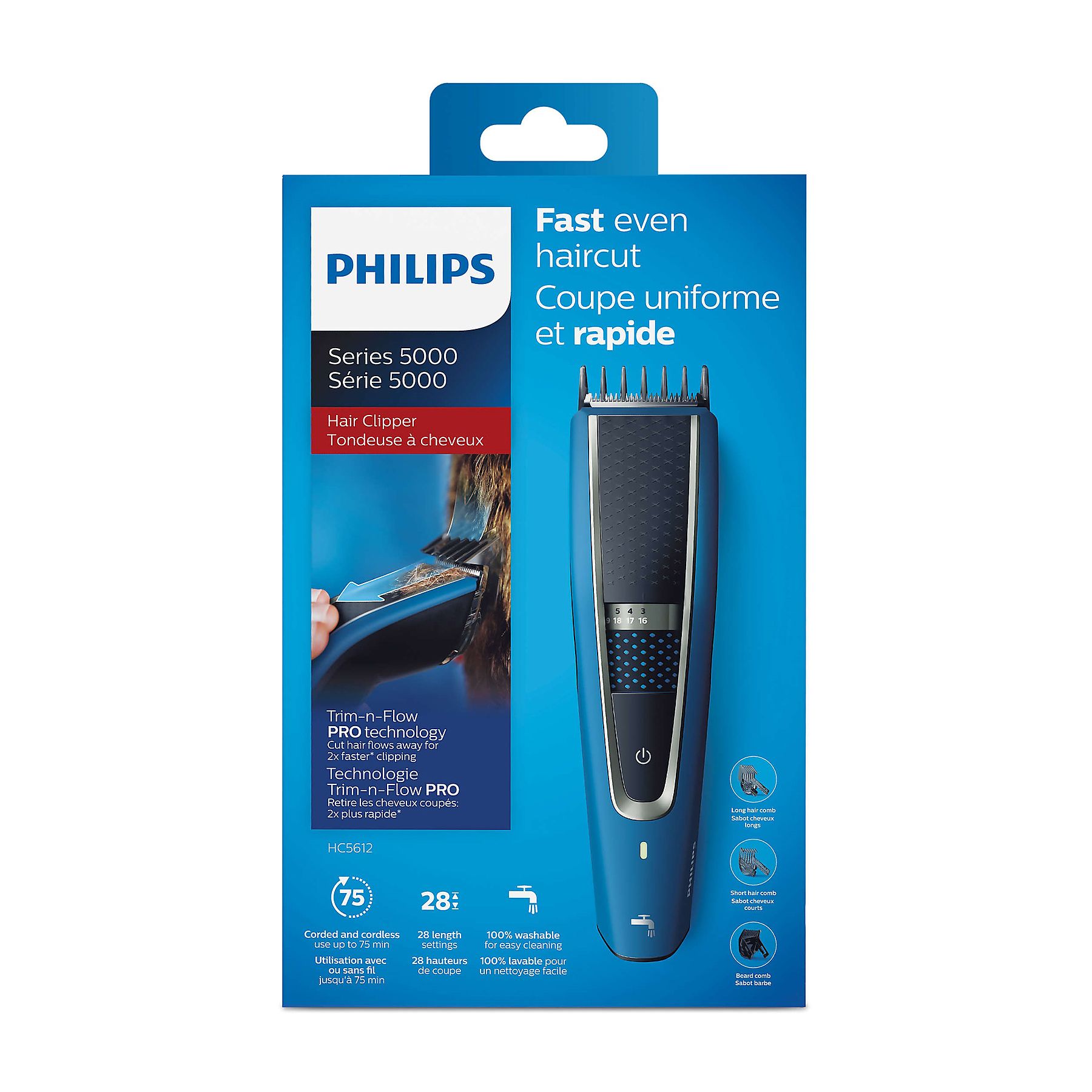Tagliacapelli Philips HC5612/15 Serie 5000 Hairclipper Blu e Nero