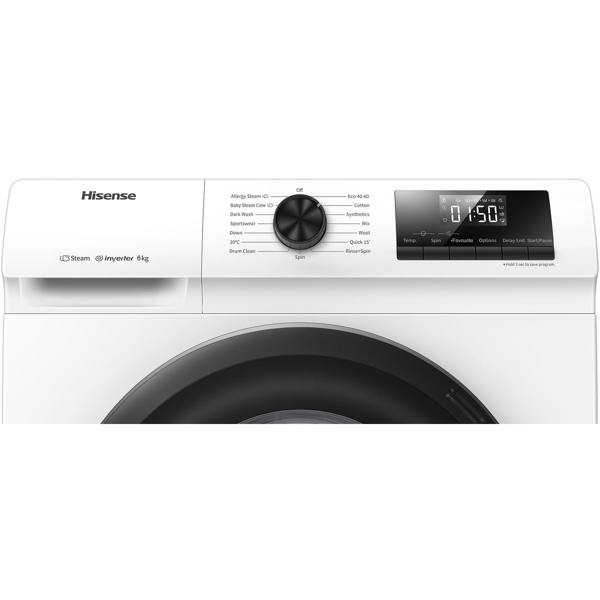 Hisense Lavatrice 7Kg SERIE WF WFQP7012EVM, Slim 45cm, Centrifuga 1200 giri, Bianco e Nero , classe C