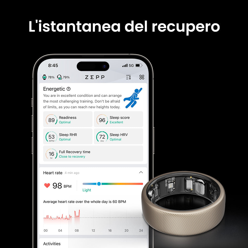 Amazfit Helio Ring Smart Ring Titanio Taglia 12
