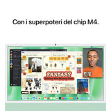 Apple iMac 24" Retina Display 4,5K - Chip M4 con 10-core CPU e 10‑core GPU - Archiviazione da 256GB SSD e 16GB di memoria unificata con Magic Keyboard - Verde, MWUY3T/A