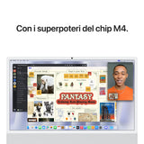 Apple iMac 24" Retina Display 4,5K - Chip M4 con 8-core CPU e 8‑core, GPU - Archiviazione da 256GB SSD e 16GB di memoria unificata con Magic Keyboard - Argento, MWUC3T/A