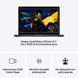 Apple MacBook Pro 14" Chip M4 con CPU 10-core e GPU 10-core - 16GB di memoria unificata e Archiviazione SSD da 512GB - Nero Siderale, MW2U3T/A