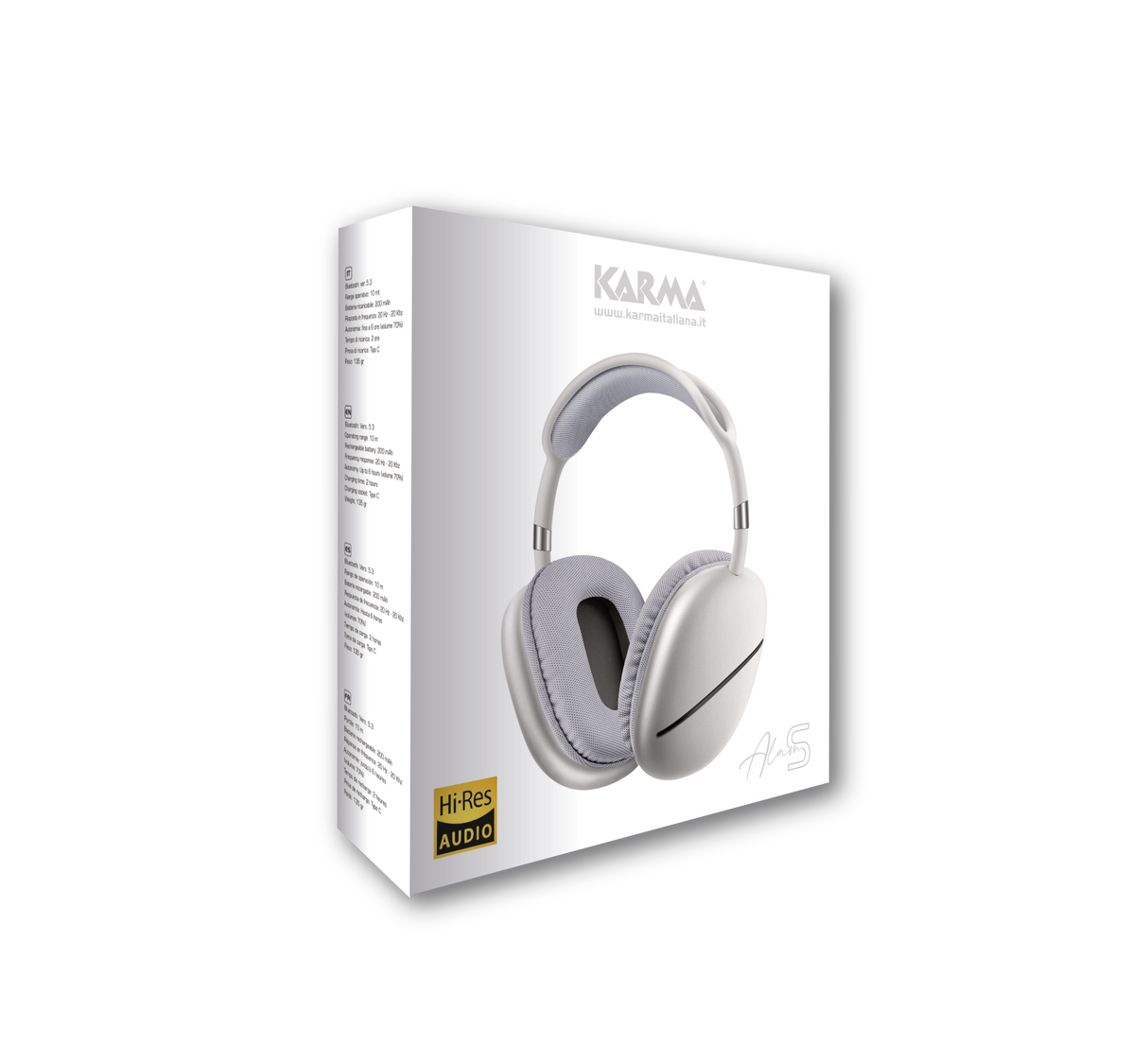 Cuffie microfono bluetooth Karma Air Sound Max Silver
