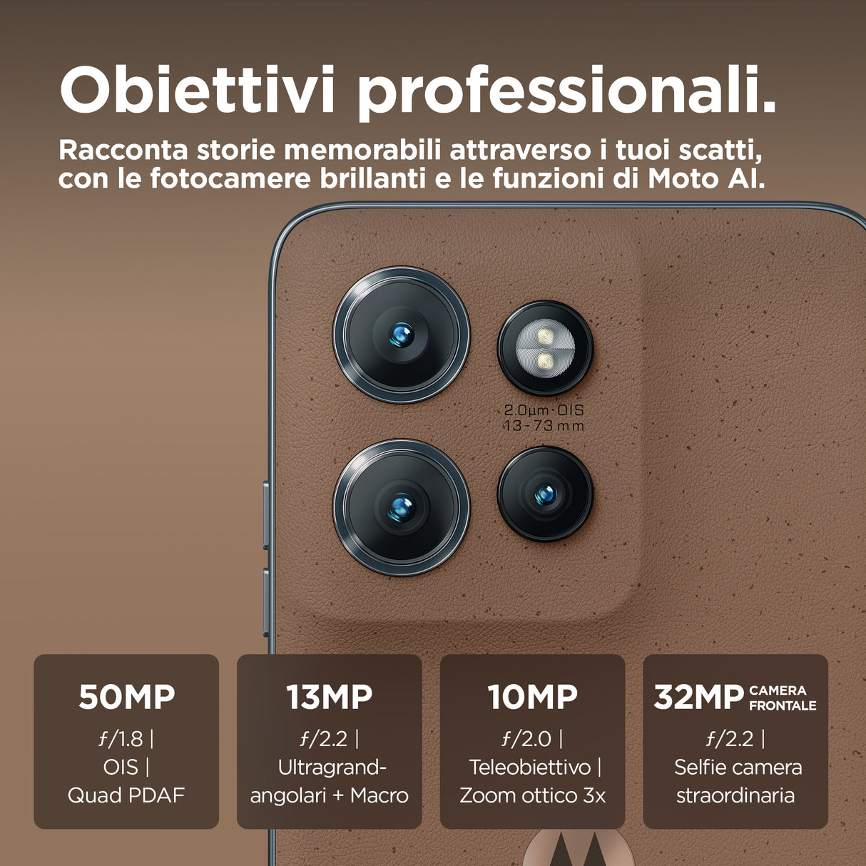 Motorola Edge 50 Neo 12 GB / 512 GB Mocha Mousse Dual SIM 5G – Display 6,36″ pOLED 120 Hz, Batteria 4310 mAh
