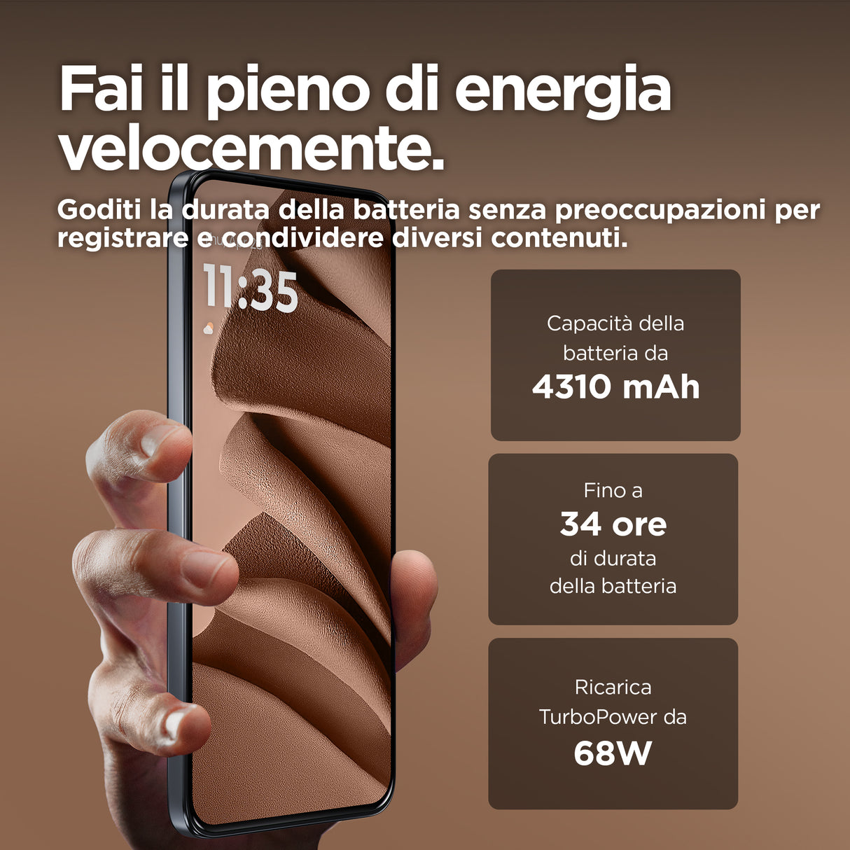 Motorola Edge 50 Neo 12 GB / 512 GB Mocha Mousse Dual SIM 5G – Display 6,36″ pOLED 120 Hz, Batteria 4310 mAh