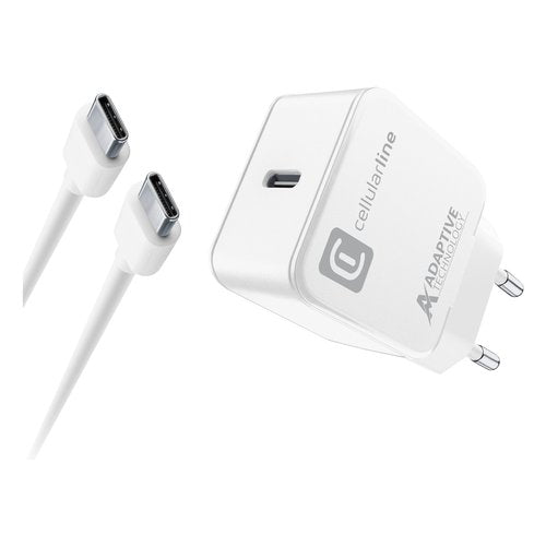 Cellularline USB-C Charger Kit 15W USB-C Charger Kit 15W carica velocemente e in tutta sicurezza i device Samsung con porta USB-C compatibili con la carica 15W.
