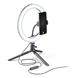 Tech Pop Selfie Ring Multicolor - Universale Anello led con modalità RGB a luminosità regolabile e treppiede per riprese video e selfie